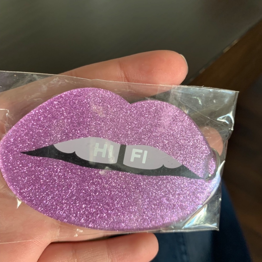 Hifi Glitter Purple Lips Keychain